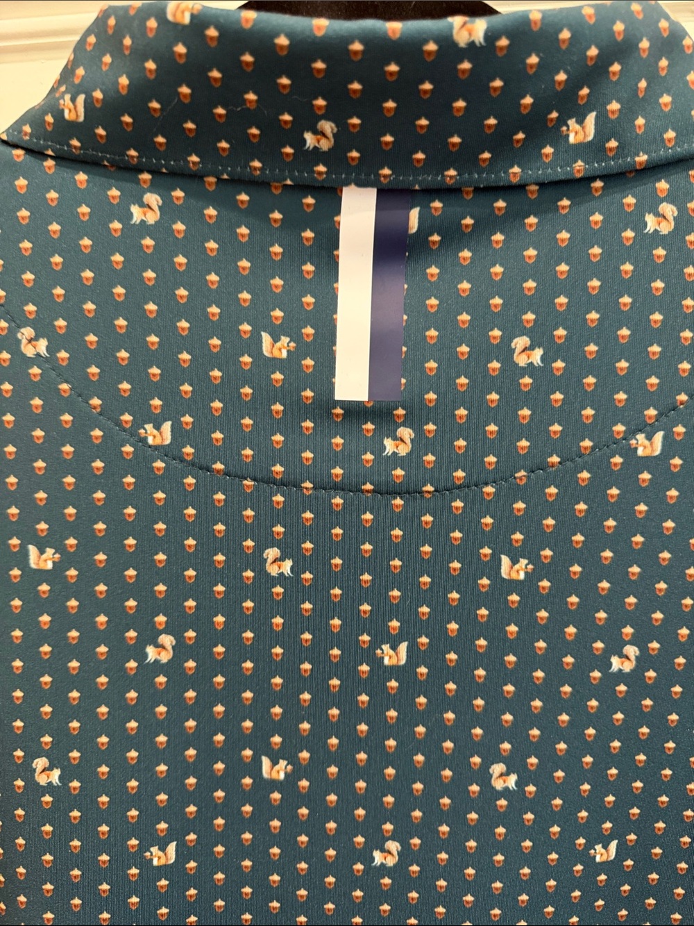 Rhoback Hunter Green Polo with Fall Print - Picture 5 of 8
